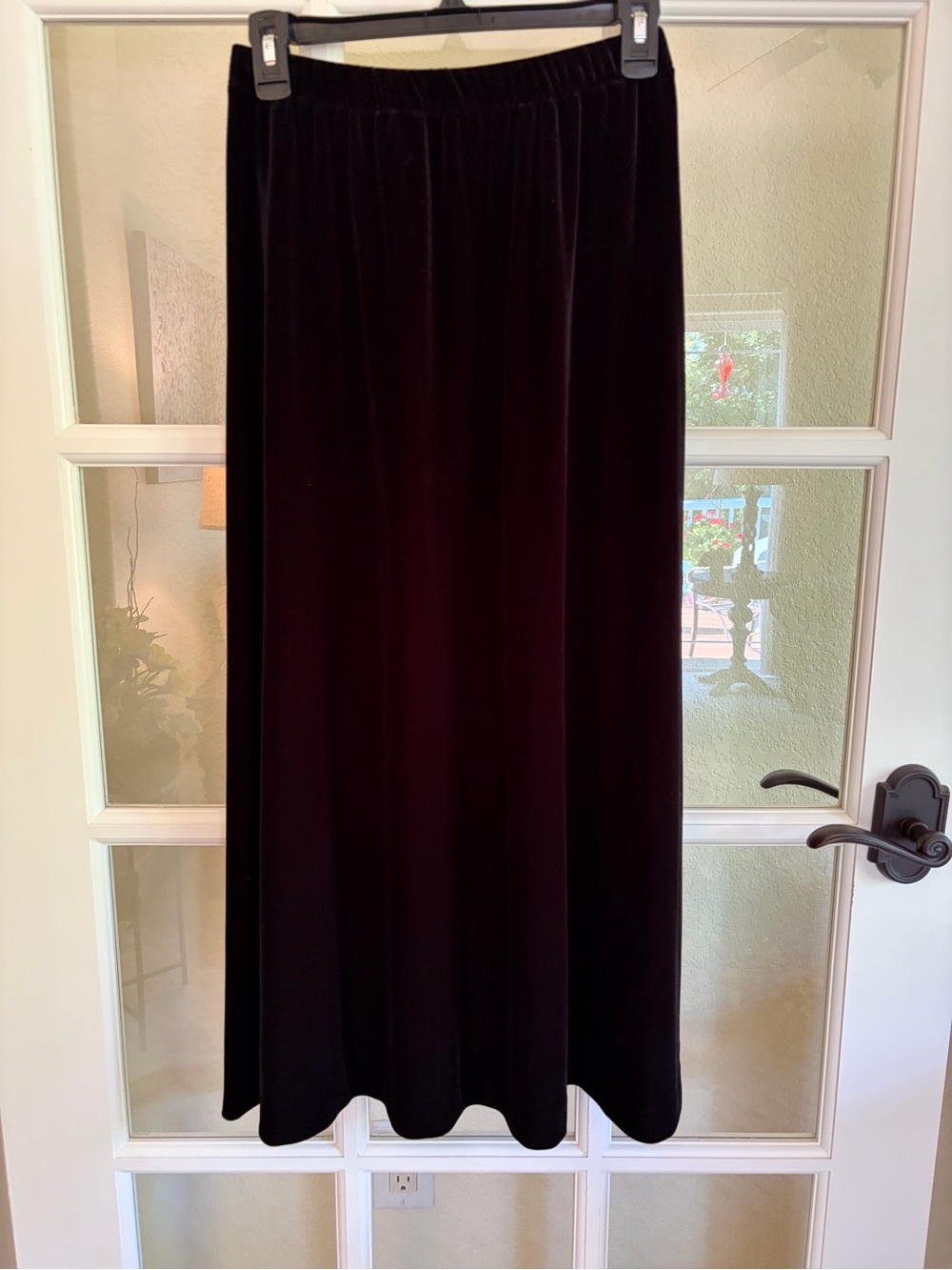 Talbots Black Velvet Maxi Skirt
